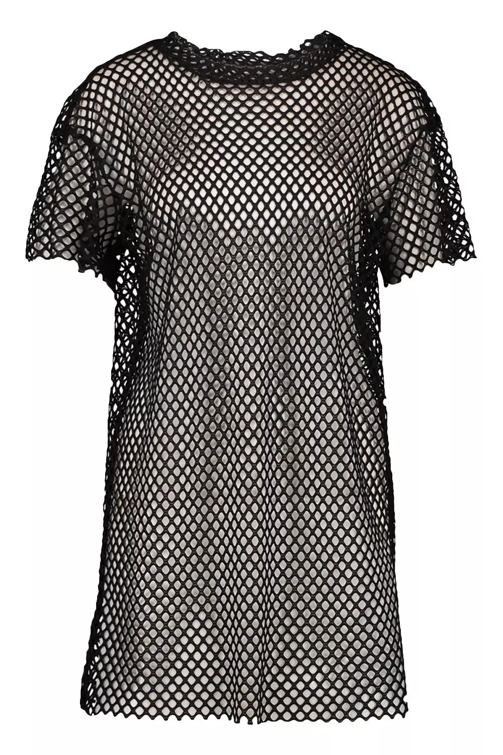 Black fishnet t store shirt dress