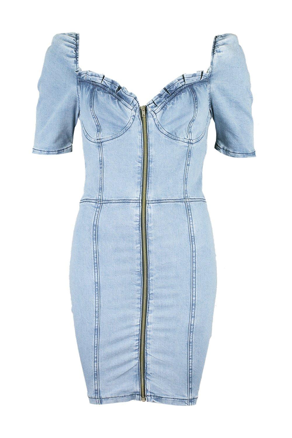 boohoo jean dress