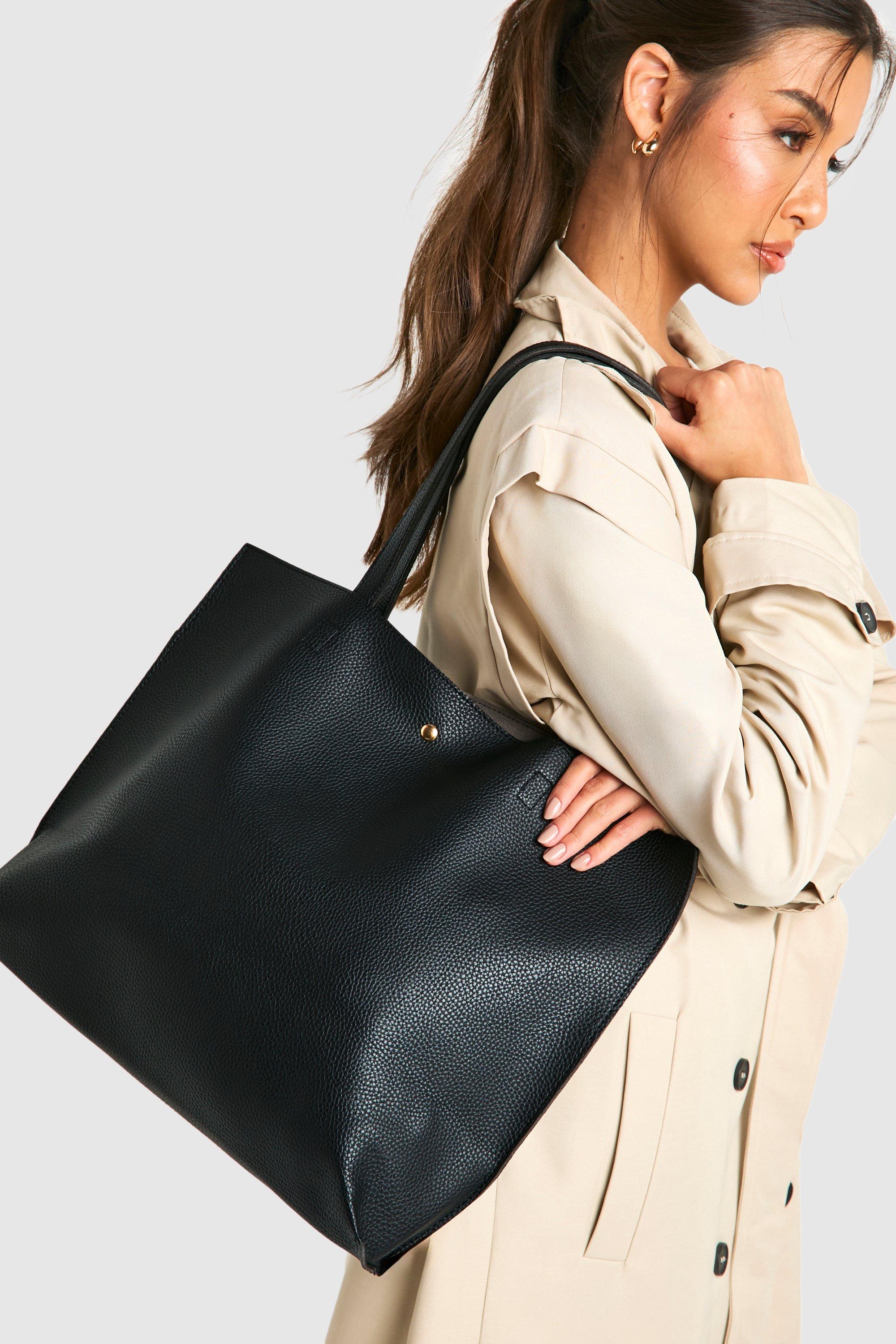 Ladies black shopper online bag