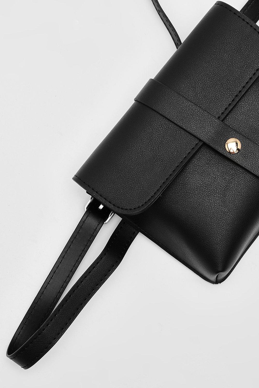 Faux Leather Belted Bum Bag