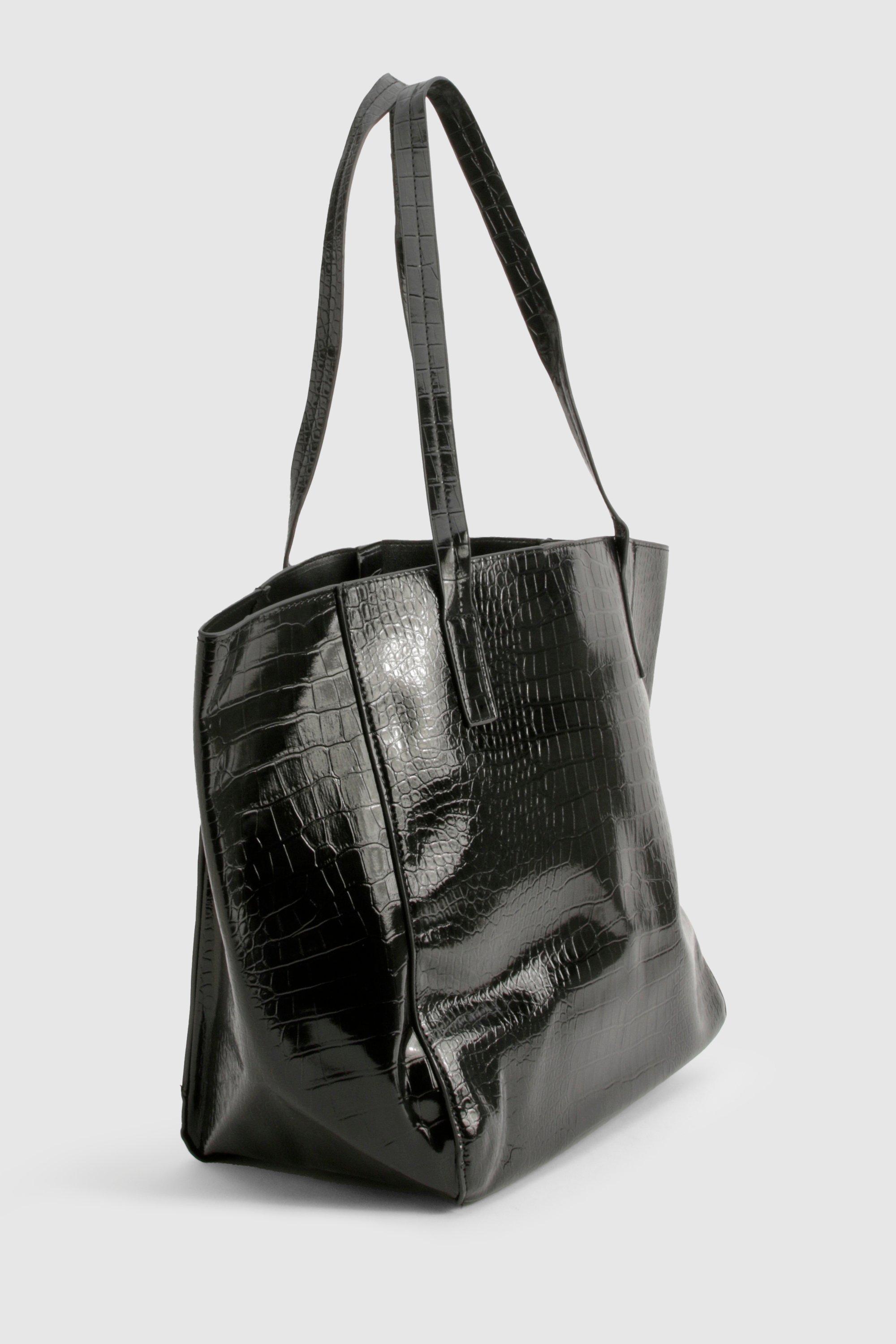 Oversized black leather on sale bag