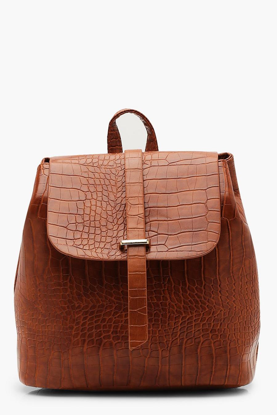 Tan brown Croc Tab Backpack