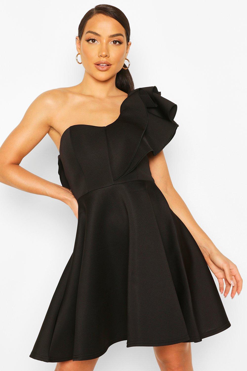 one shoulder skater dress