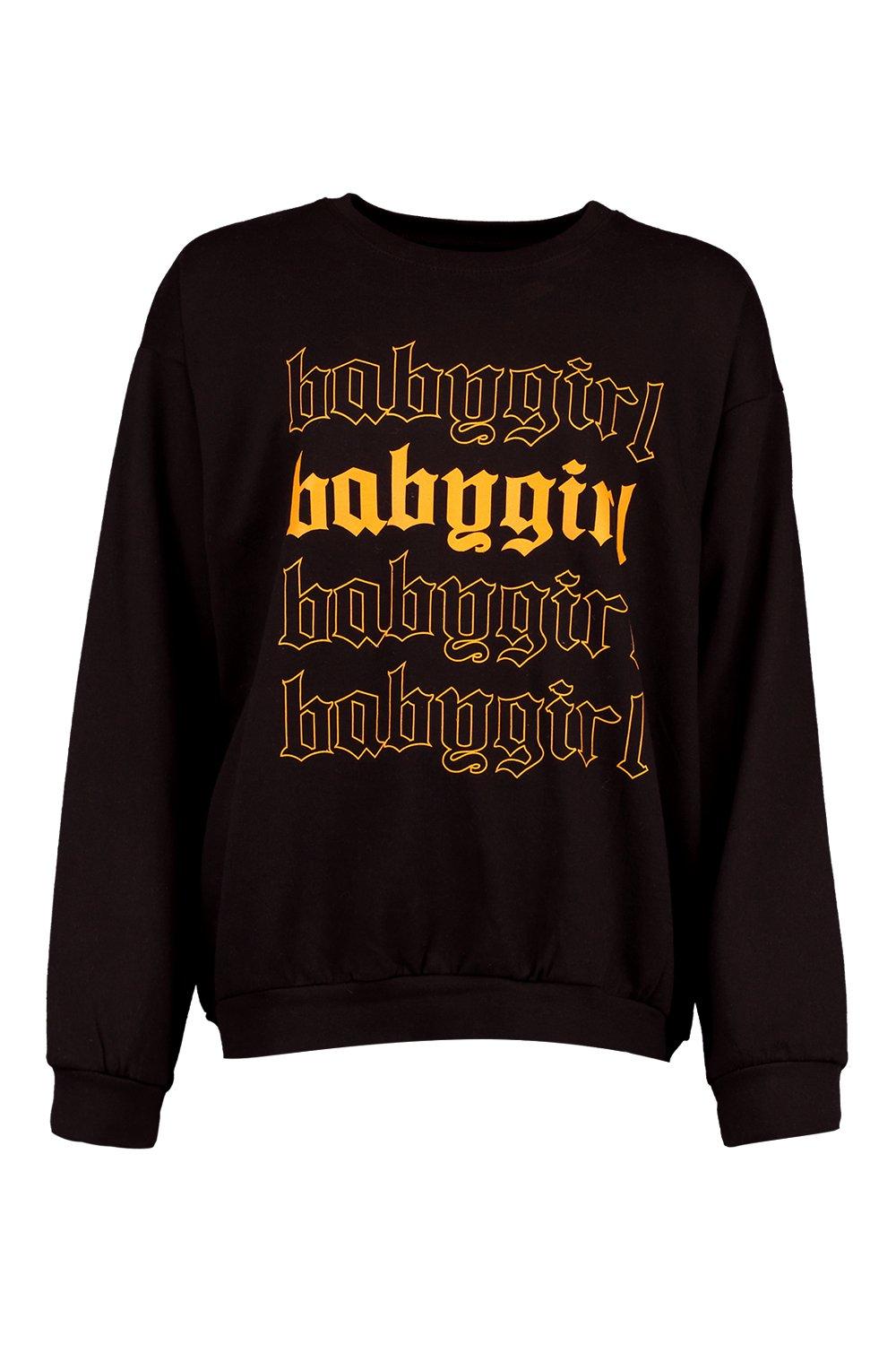 Oversized Pullover mit Baby Girl Slogan boohoo DE