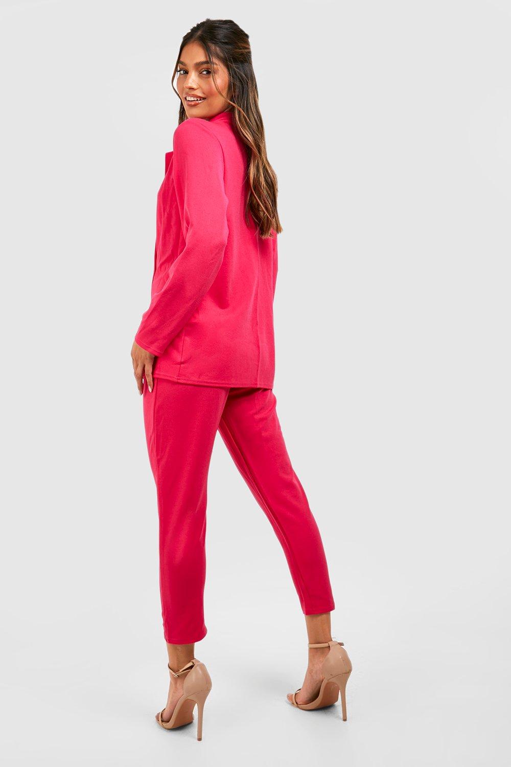 Double Breasted Blazer & Pants Suit Set - Pink Berry – PEGASI