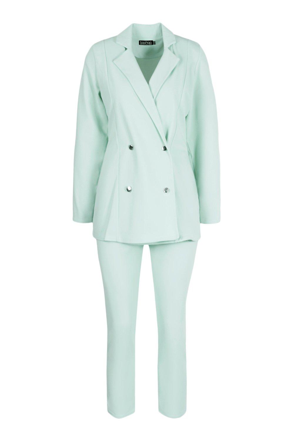 Jersey Double Breasted Blazer And Trouser Suit Set