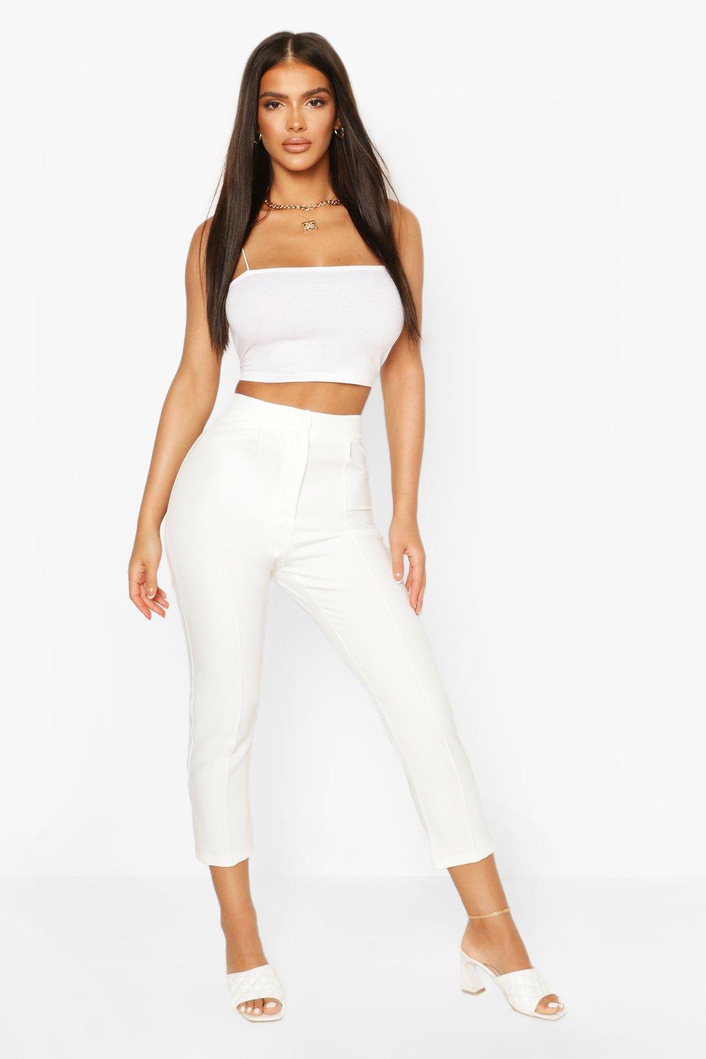 white tailored trousers