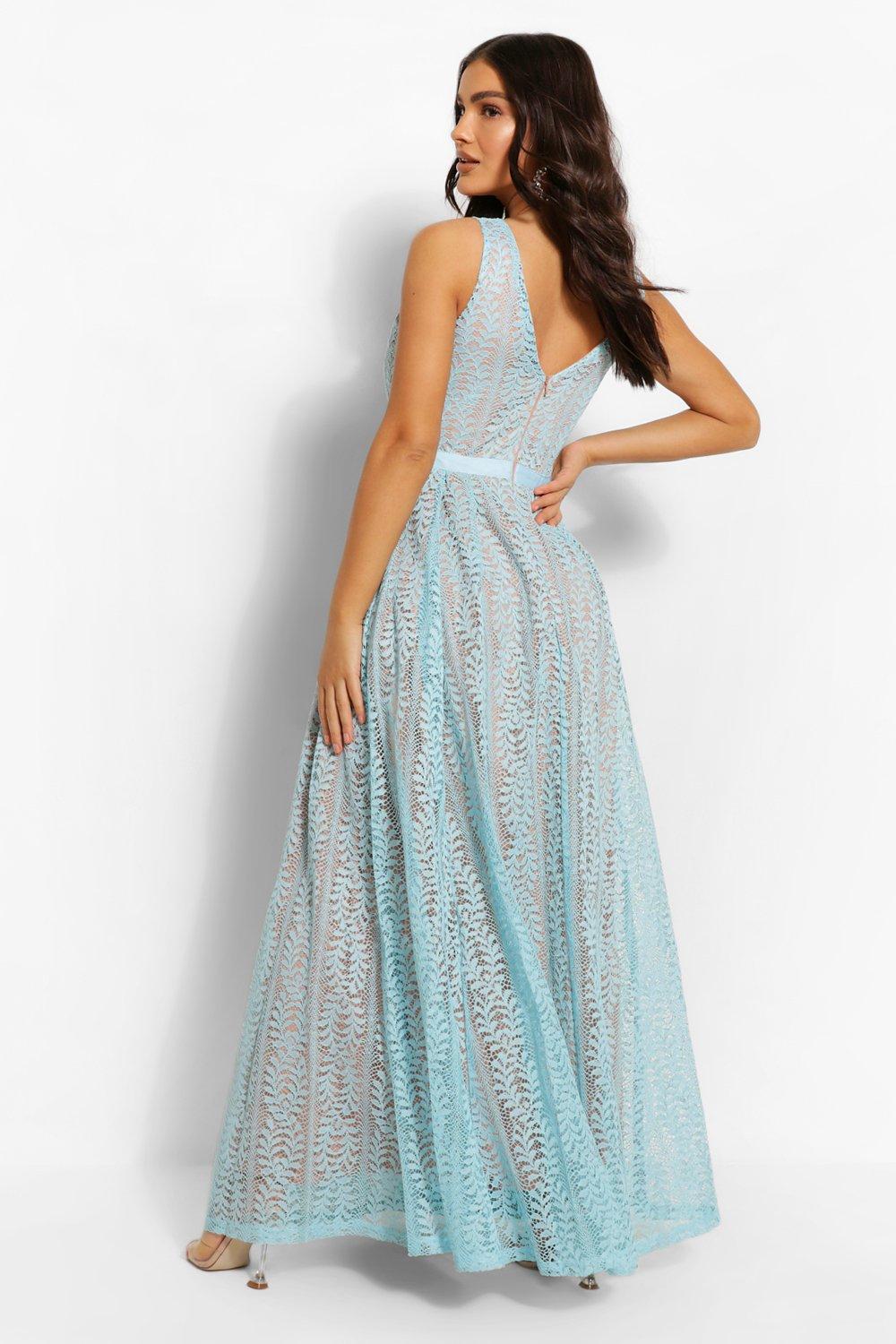 Boutique all lace shop plunge neck maxi dress