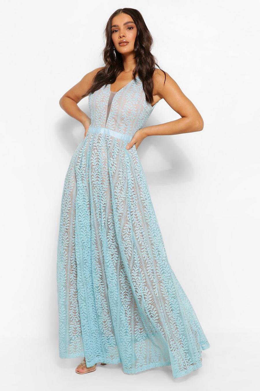 Sky Boutique All Lace Plunge Neck Maxi Dress image number 1