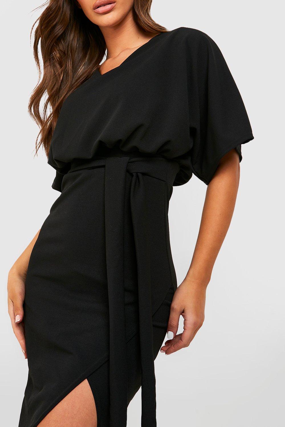 Boohoo kimono best sale wrap dress