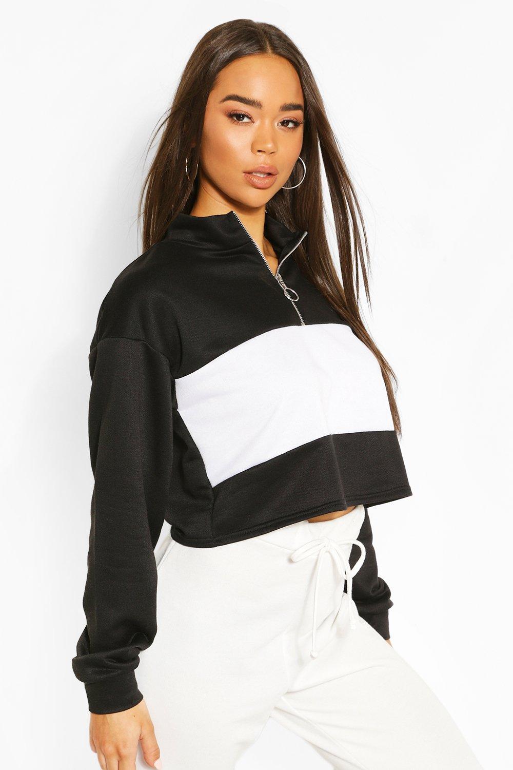 drawstring crop sweatshirt