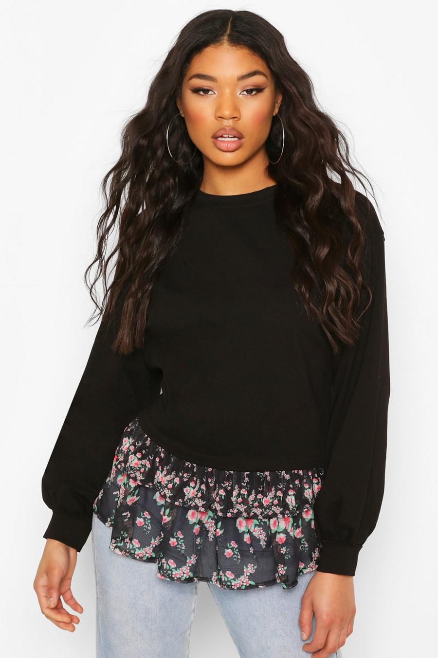 Printed Frill Sweater image number 1