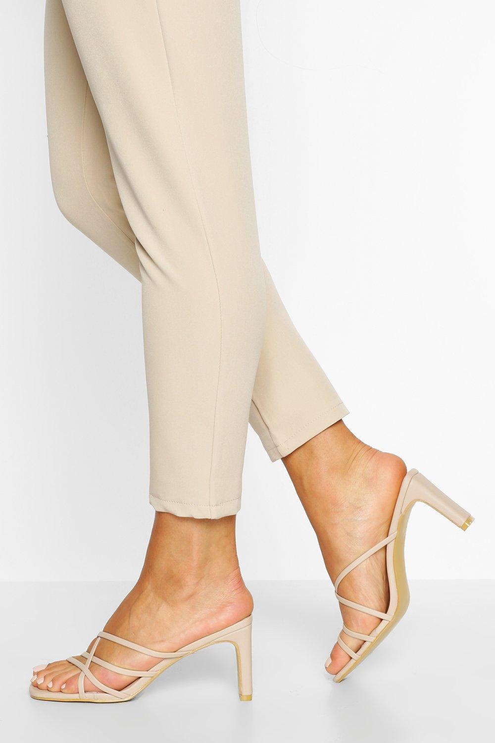 Cross Strap Flat Heel Mules | boohoo