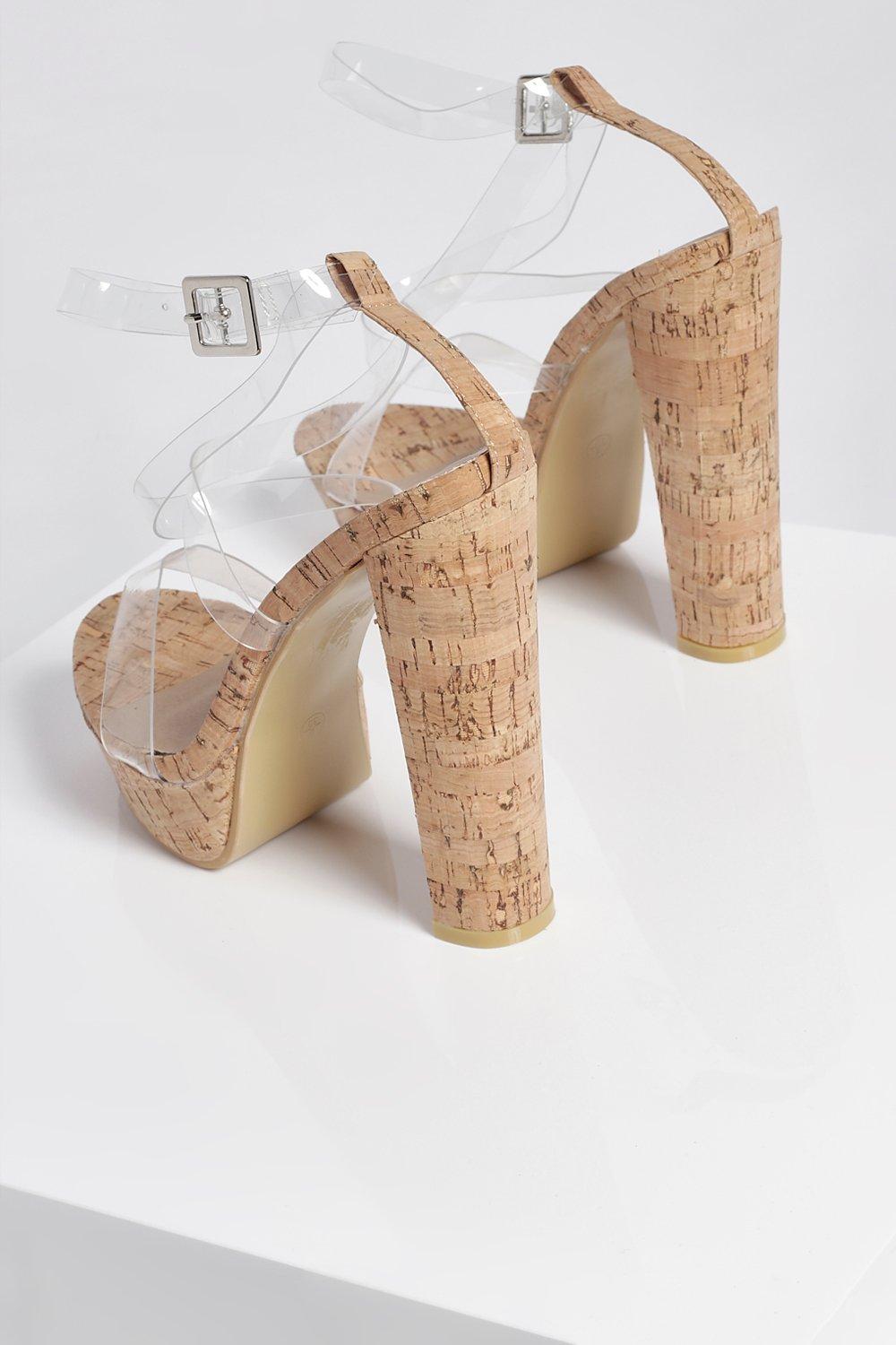 Cork and cheap clear heels