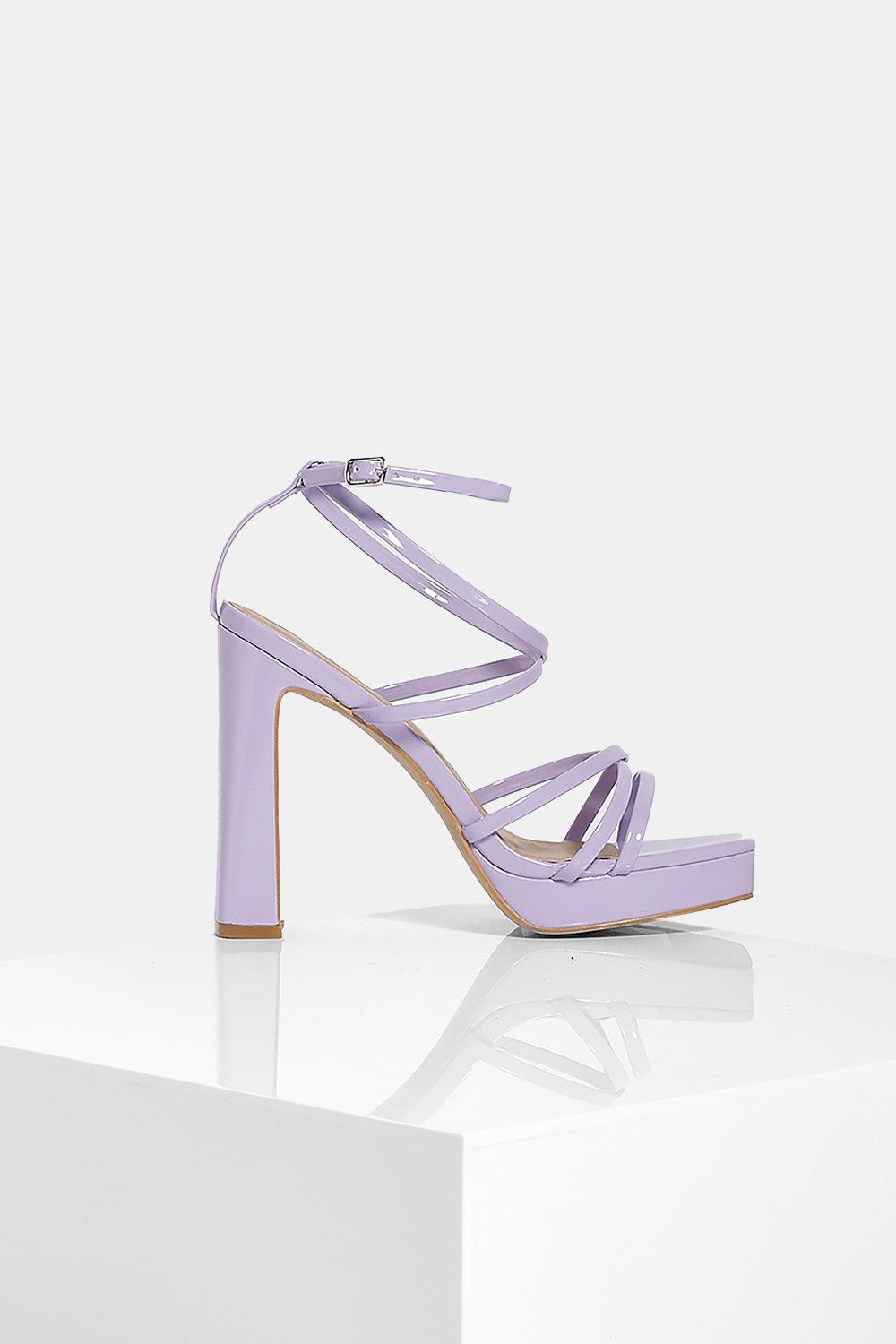 lavender block heels