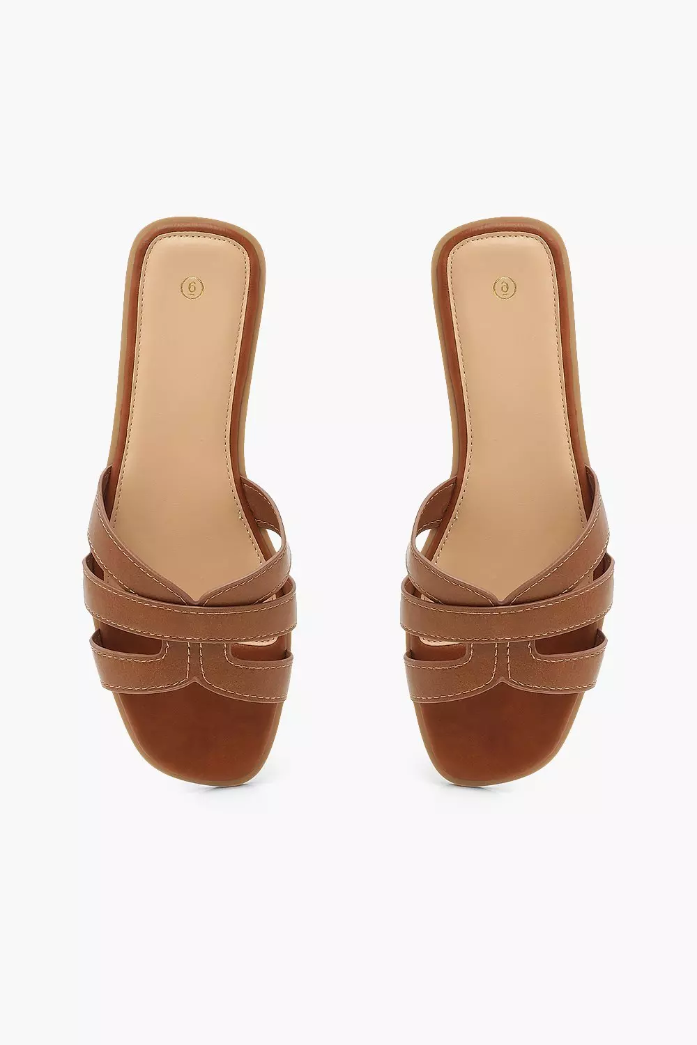 Wide fit tan discount sliders