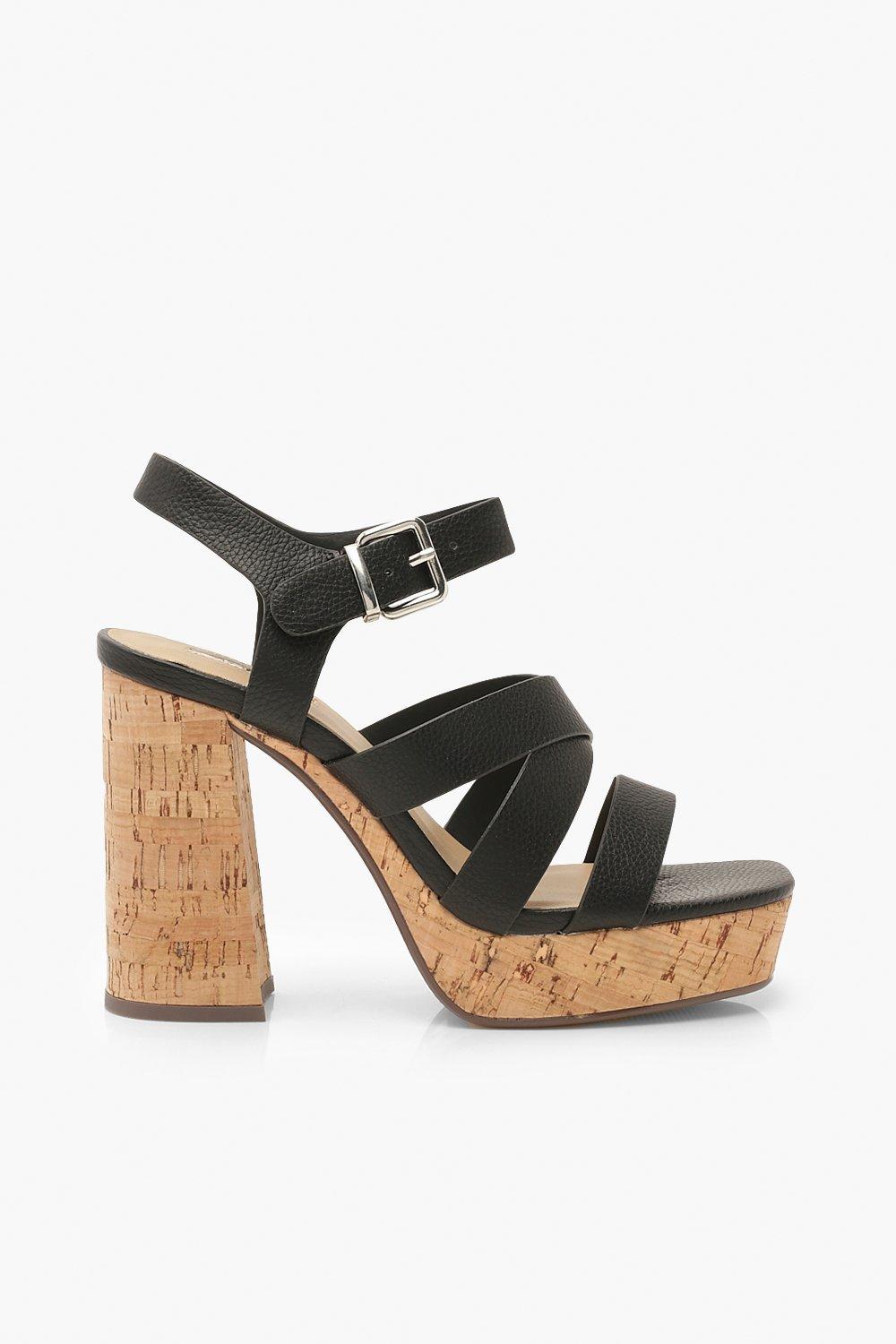 scarpe con plateau e tacco quadrato