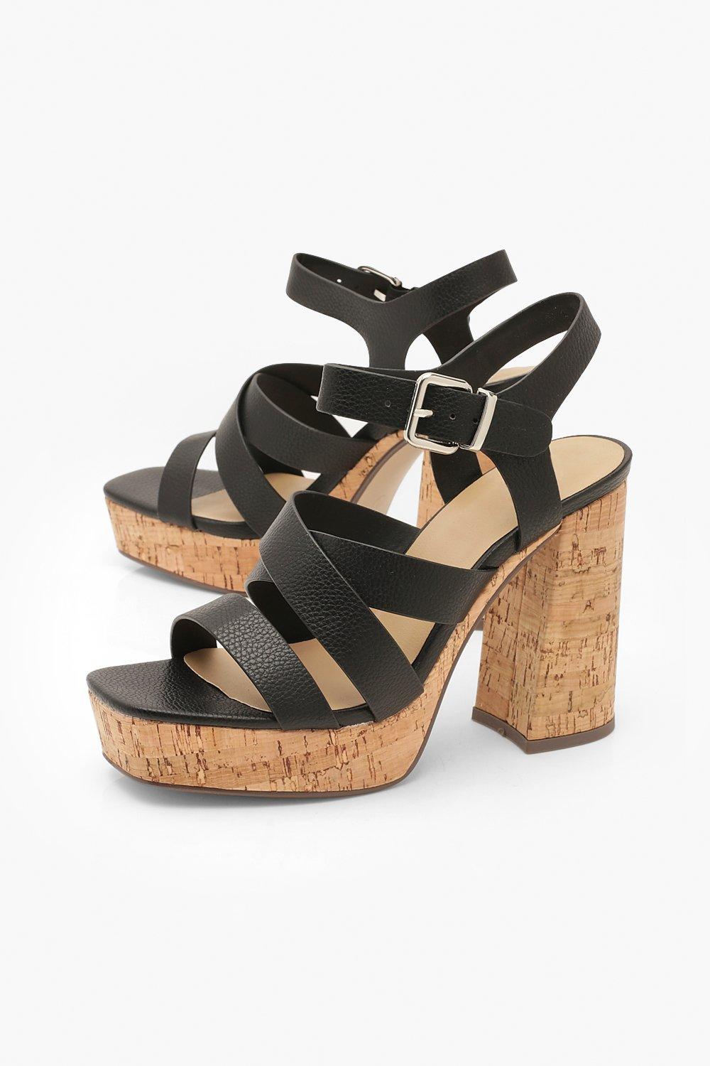 scarpe con plateau e tacco quadrato