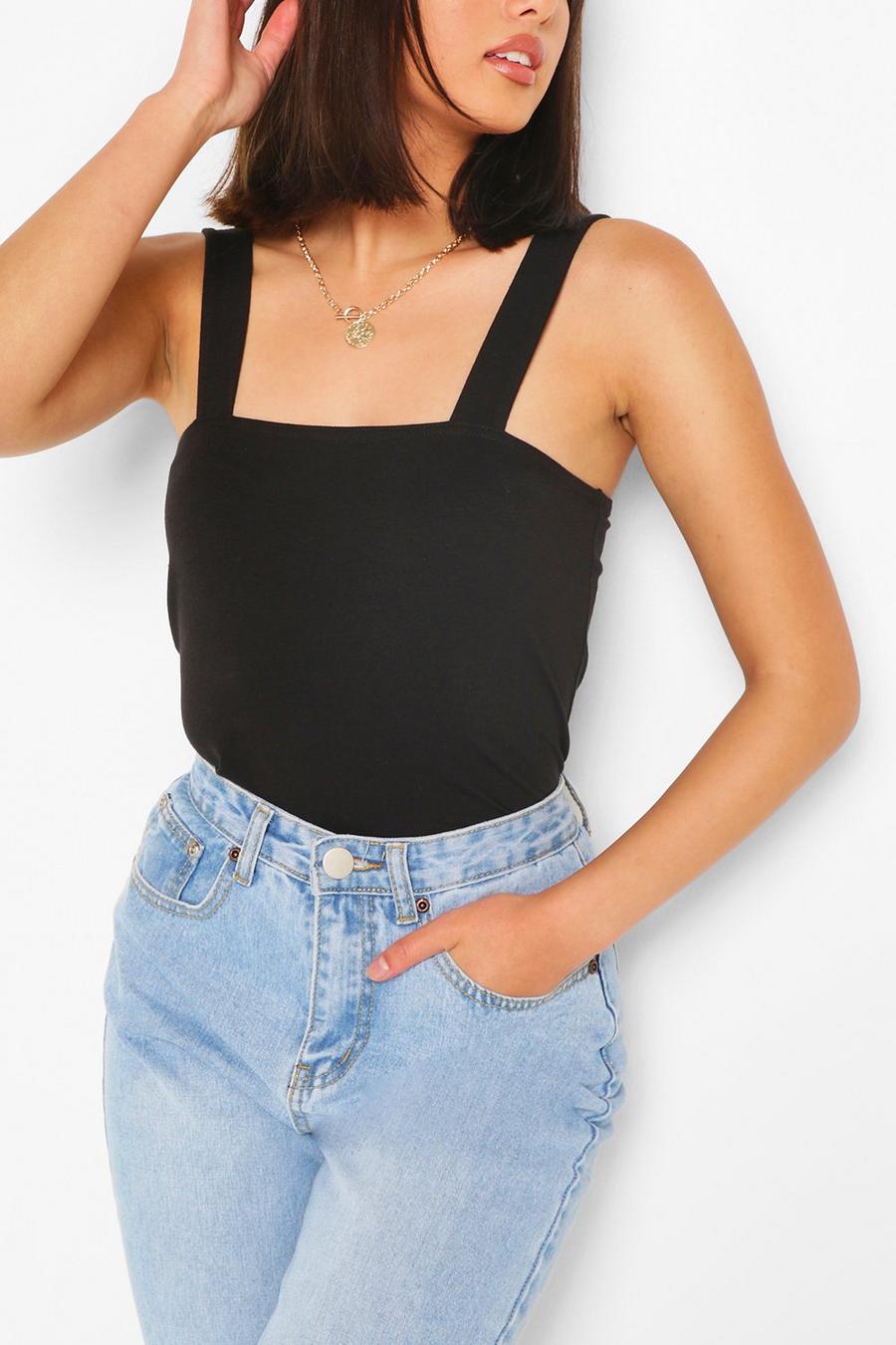 Square Neck Thick Strap Bodysuit image number 1