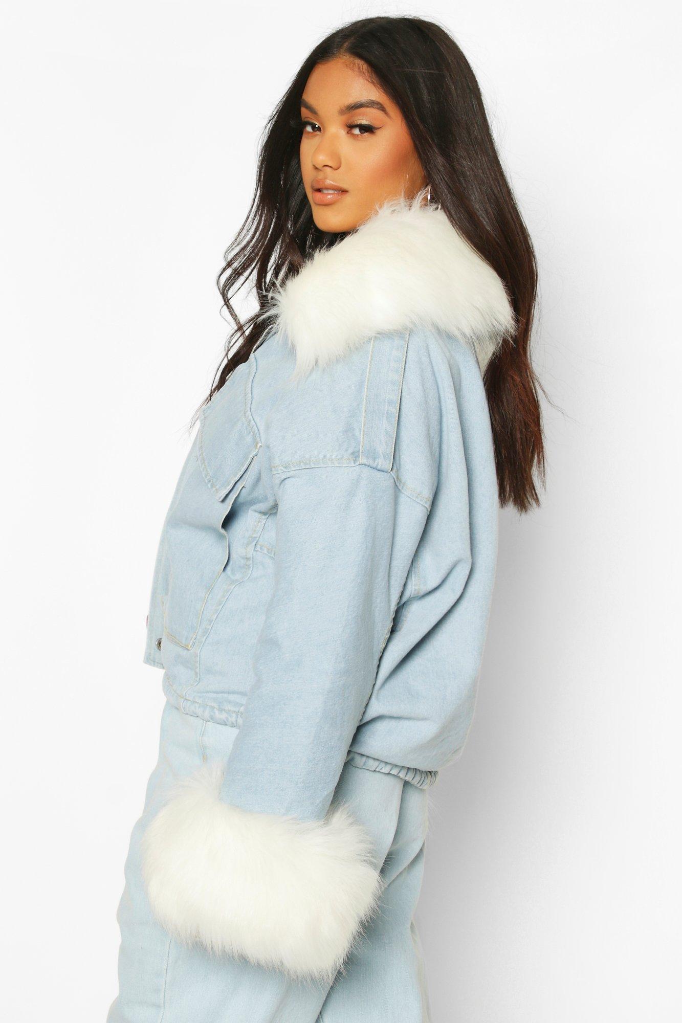 denim jacket with fur