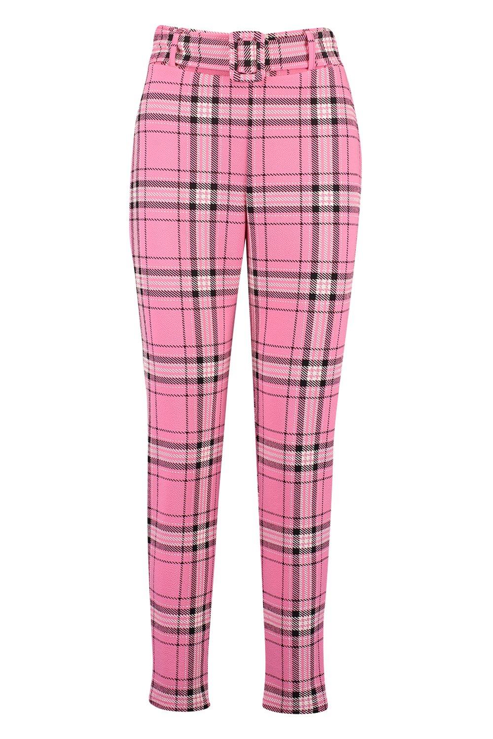 Buy Women Pink Solid Casual Slim Fit Trousers Online - 816715