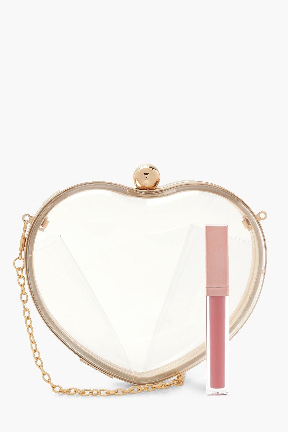 clear heart purse