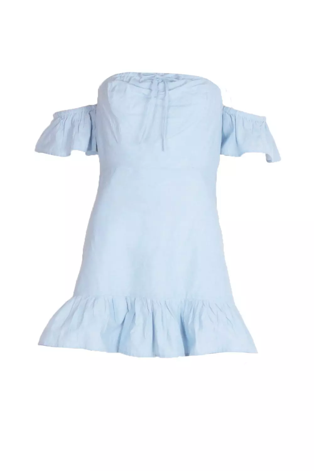 Frill denim outlet dress