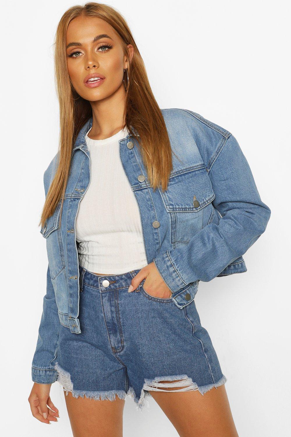 Hacked denim clearance jacket topshop