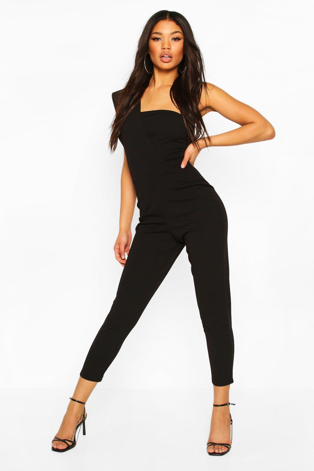 black skinny leg jumpsuit