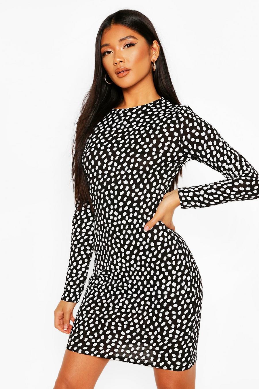 Dalmatian Print Long Sleeve Mini Dress image number 1
