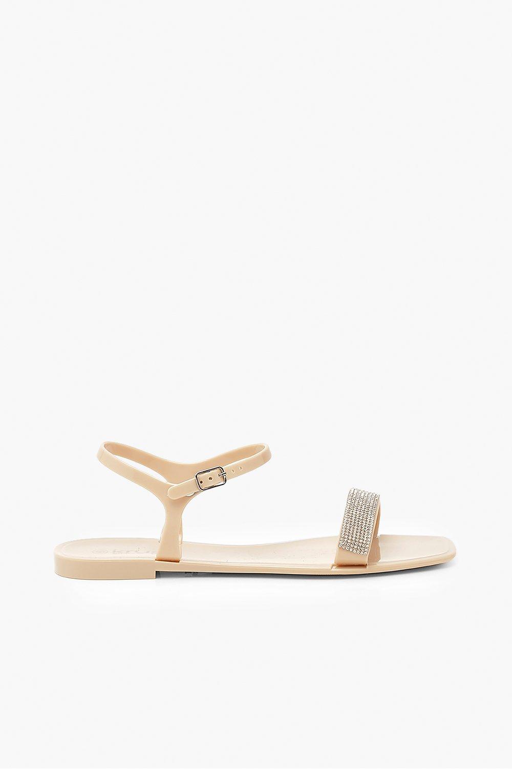diamante jelly sandals