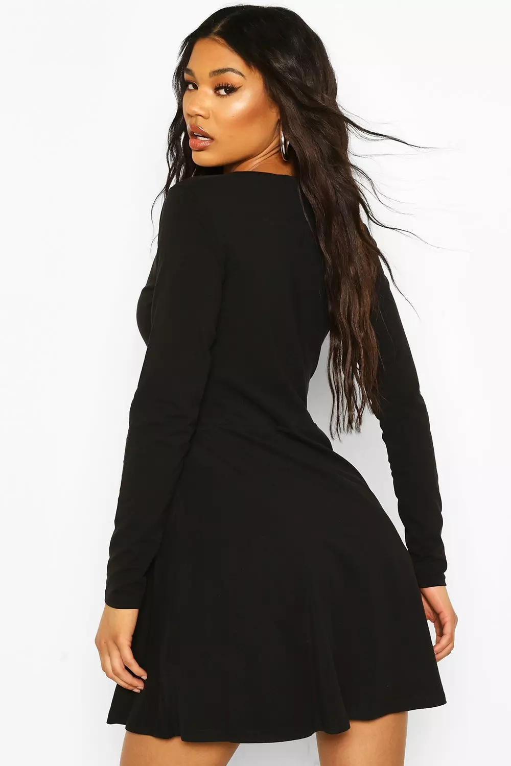 Wrap front cheap skater dress