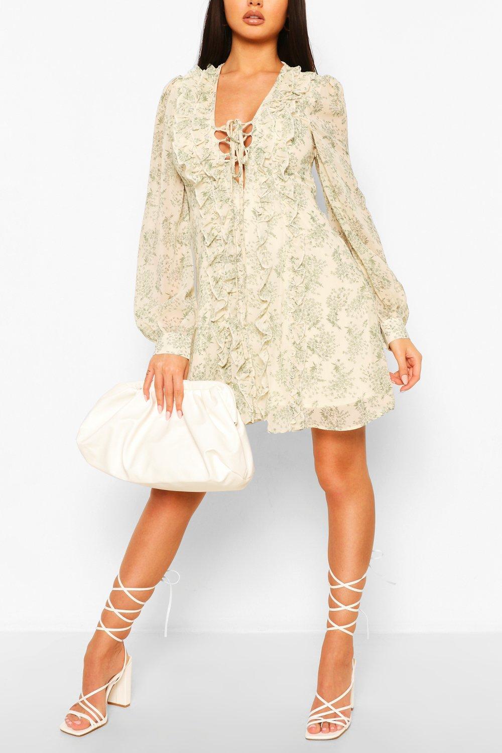 boohoo yellow floral dress