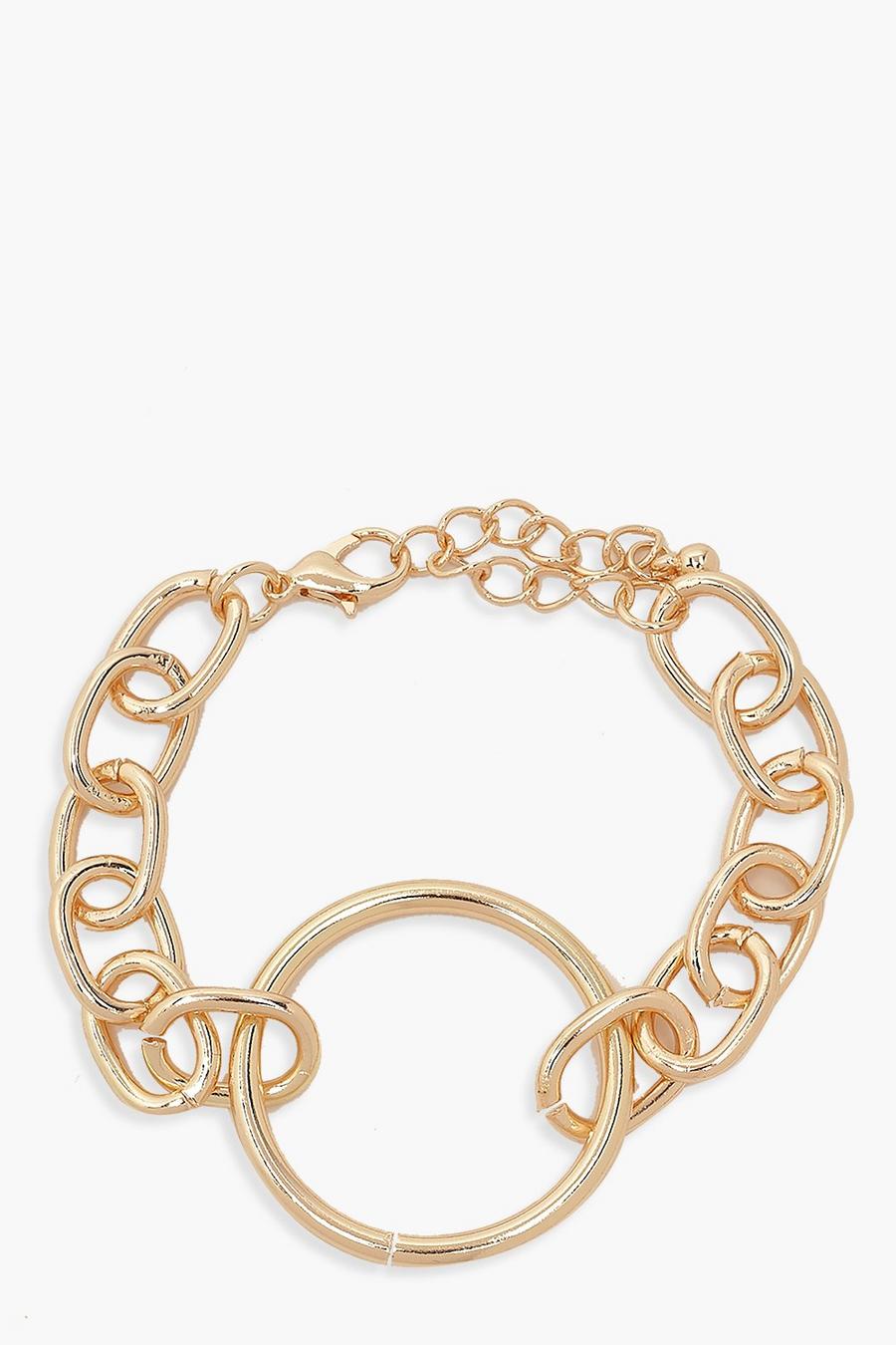 Ring & Chain Bracelet, Gold metallizzato image number 1