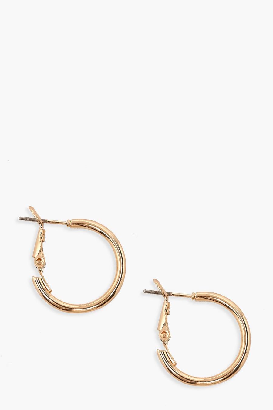 Gold 2cm Basic Hoop Earrings image number 1