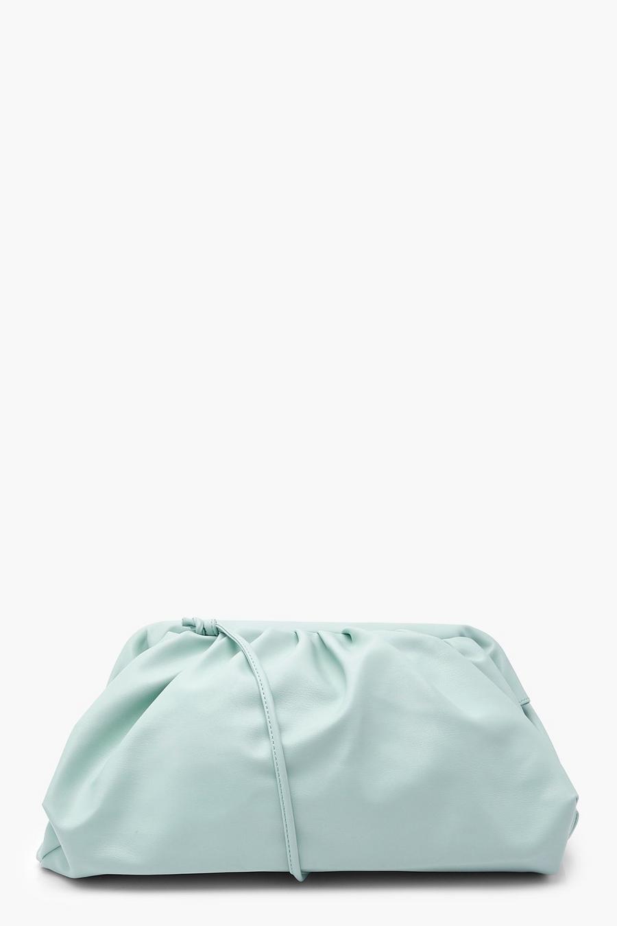 Sage Slouchy Oversized PU Clutch & Strap Bag image number 1