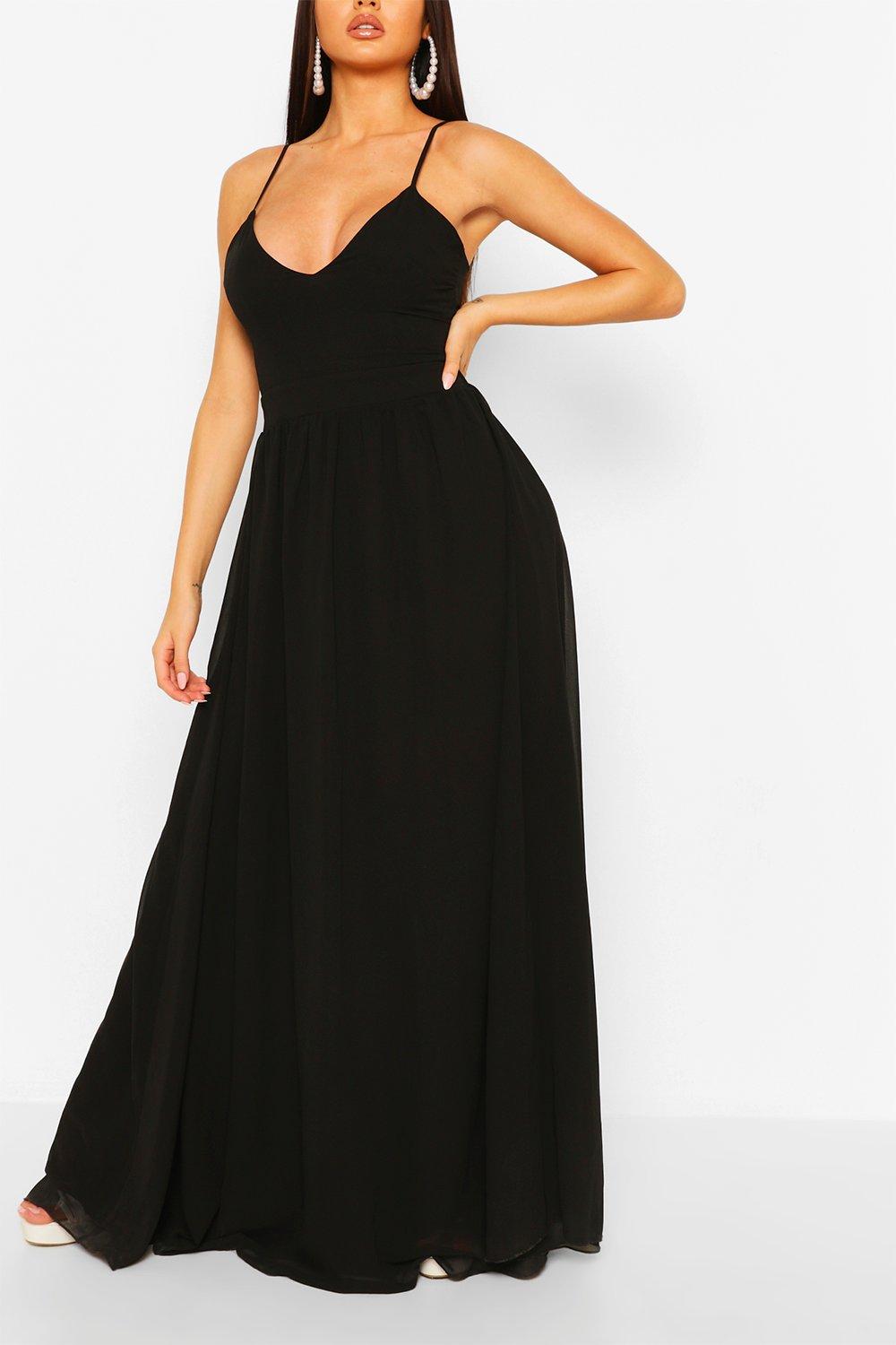 chelsea shoulder tie chiffon dress