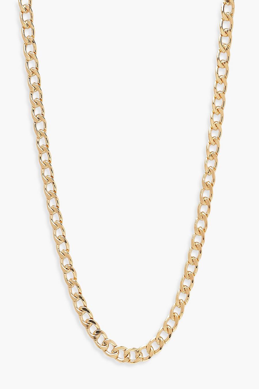 Gold Simple Curb Chain Layering Necklace image number 1