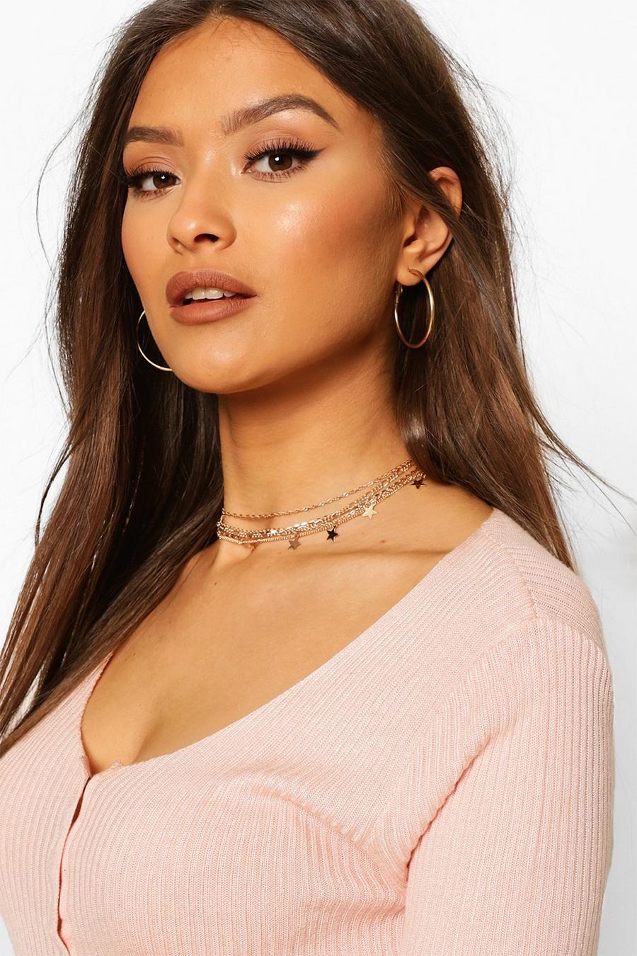 Gold Delicate 5 Pack Stacking Chokers image number 1