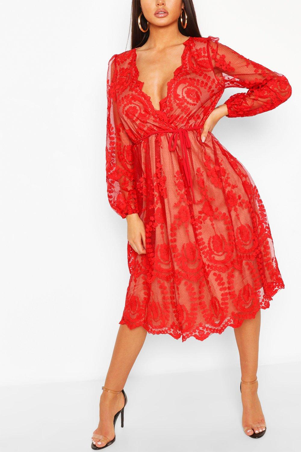 boohoo boutique lace dress