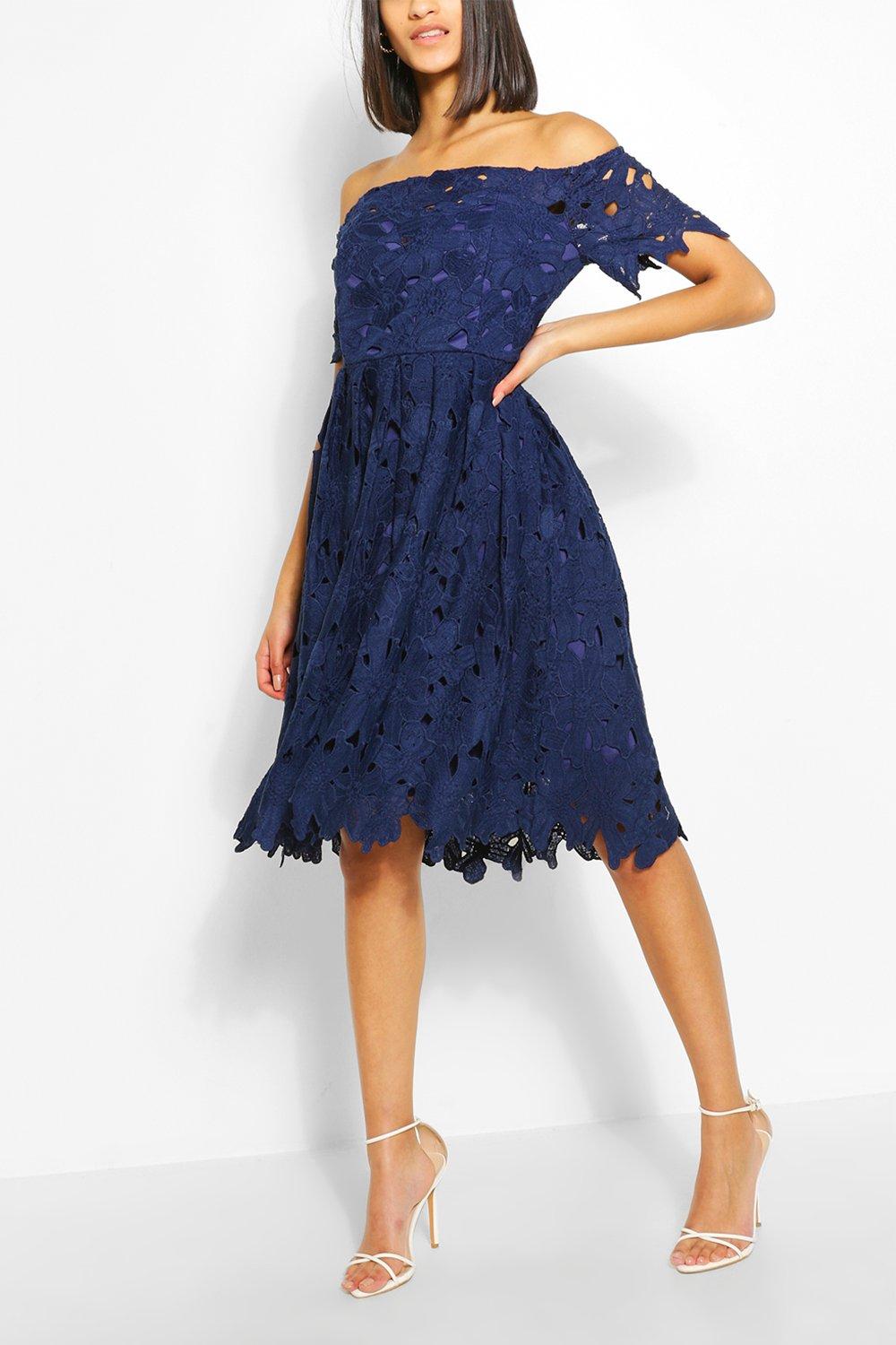 boohoo lace skater dress