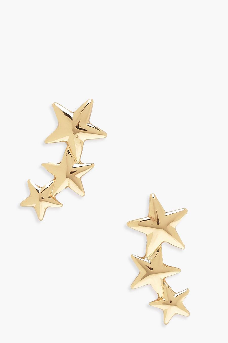 Gold Drop Star Stud Earrings image number 1