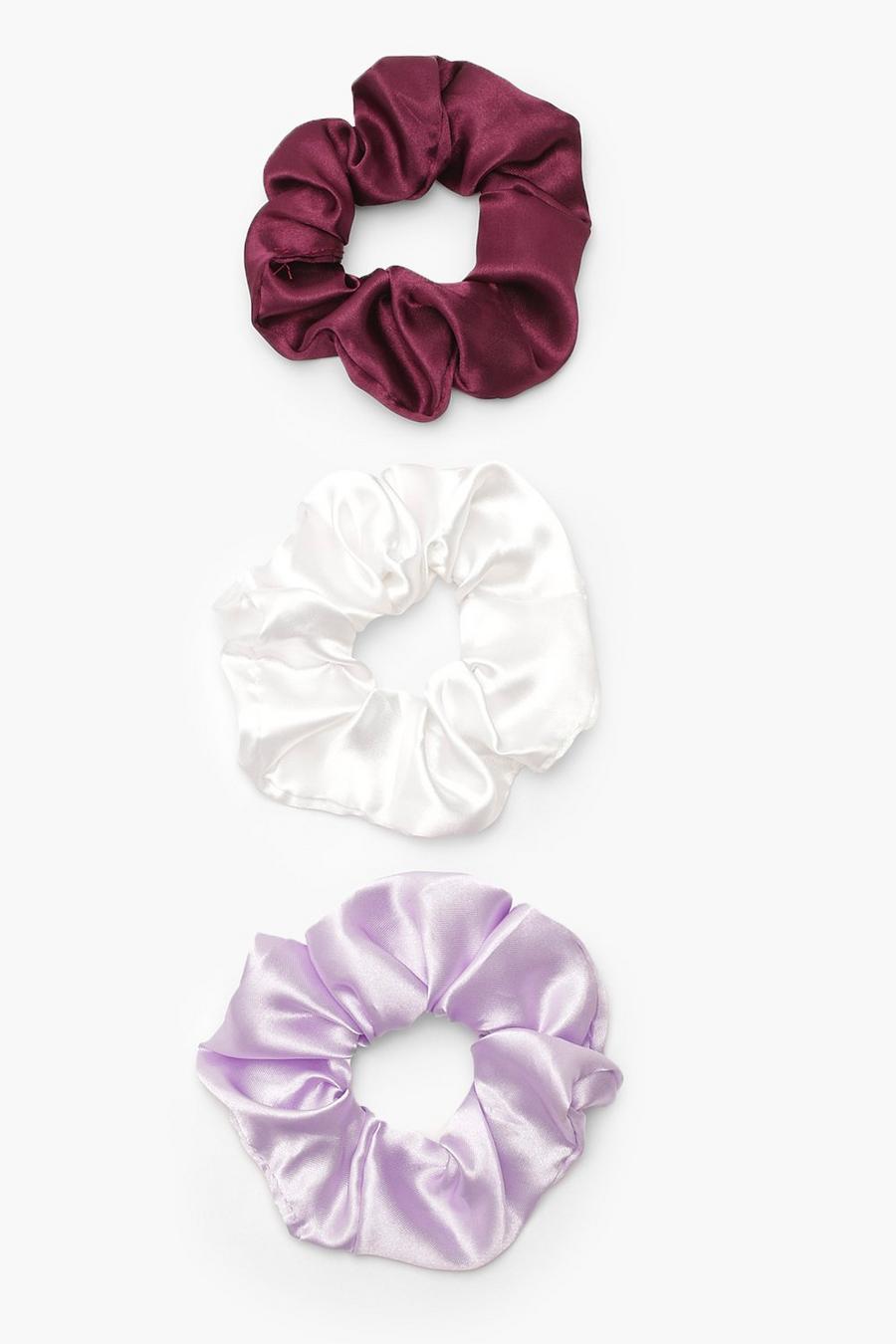 Multi Satin Scrunchie 3 Pack image number 1