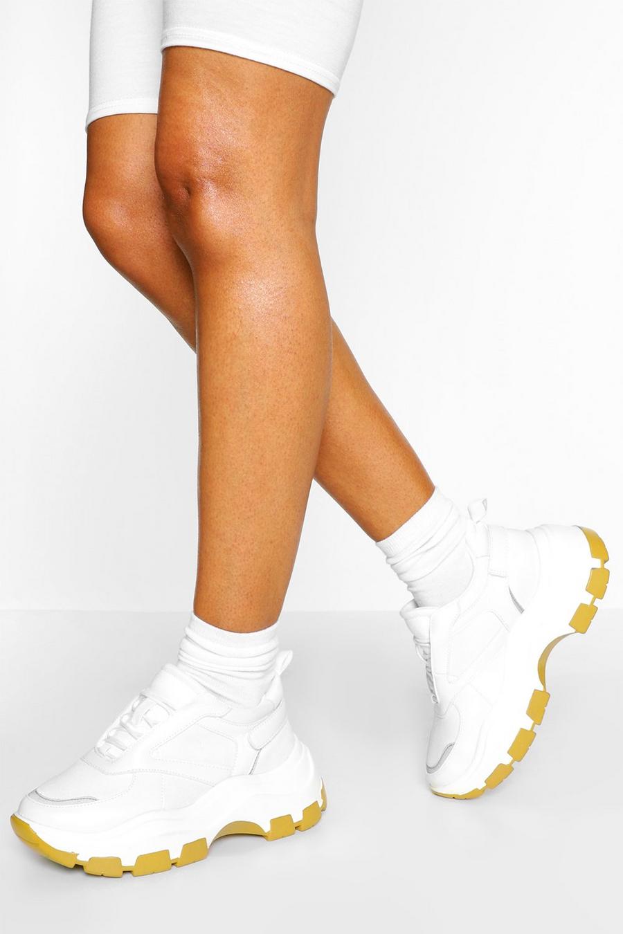 נעלי ספורט פלטפורמה עם סוליה עבה בצבע מנוגד image number 1