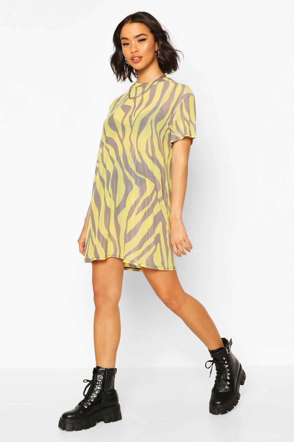 zebra print t shirt dress