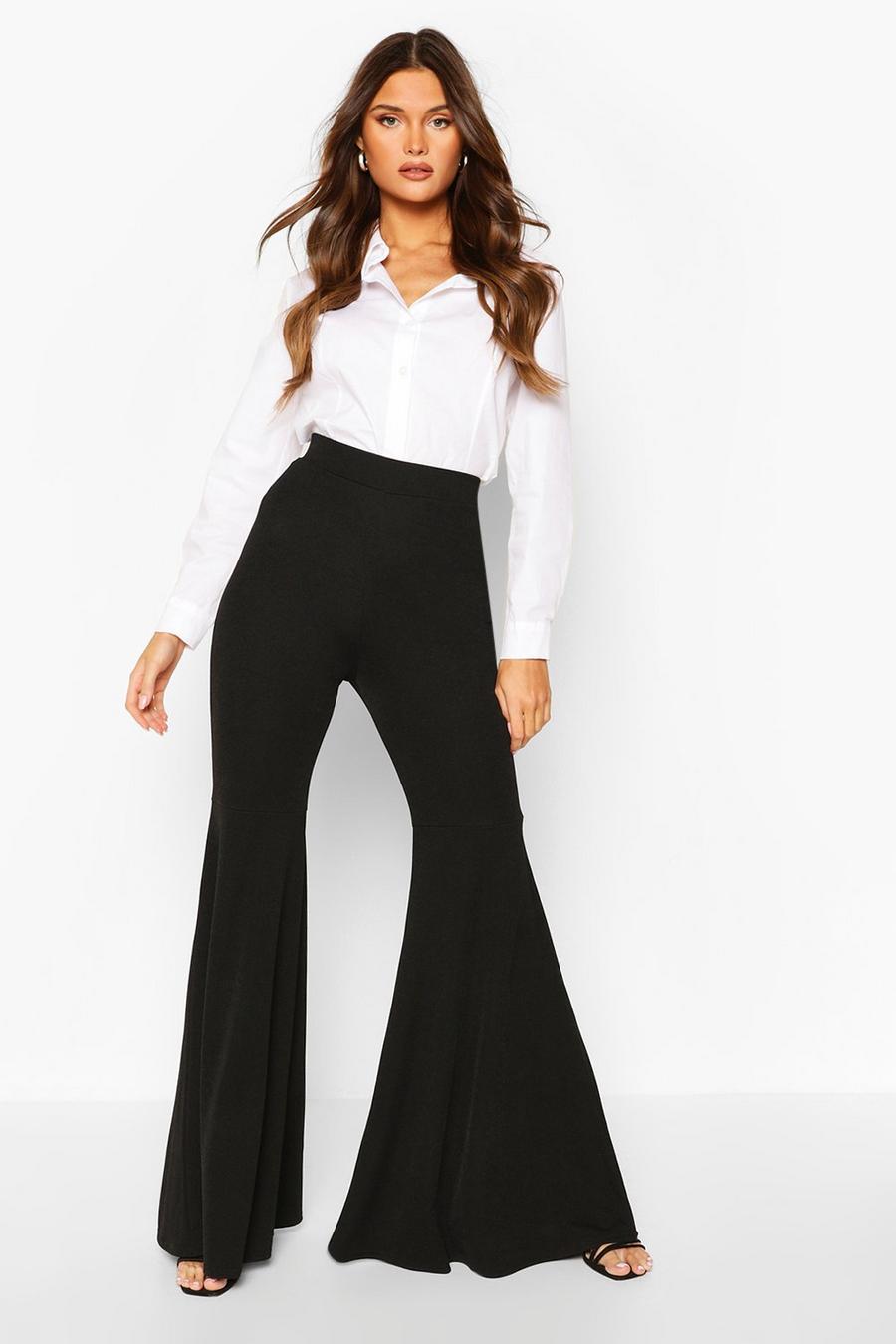 Black negro Extreme Flare Jersey Trousers image number 1