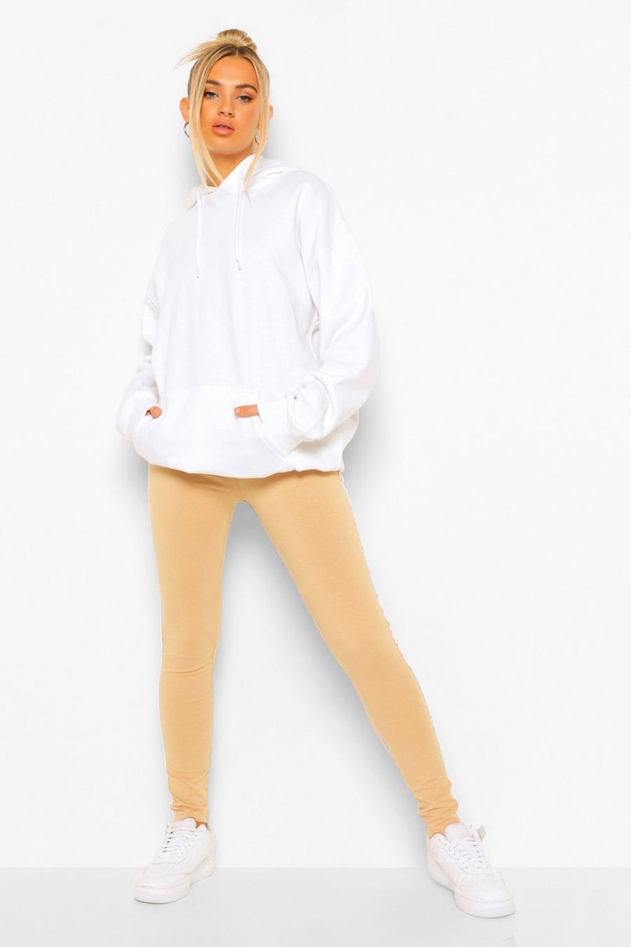 Leggings basic in jersey a righe laterali, Camel image number 1