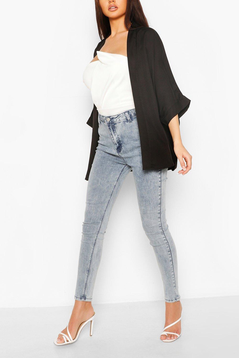 Crepe shop kimono jacket