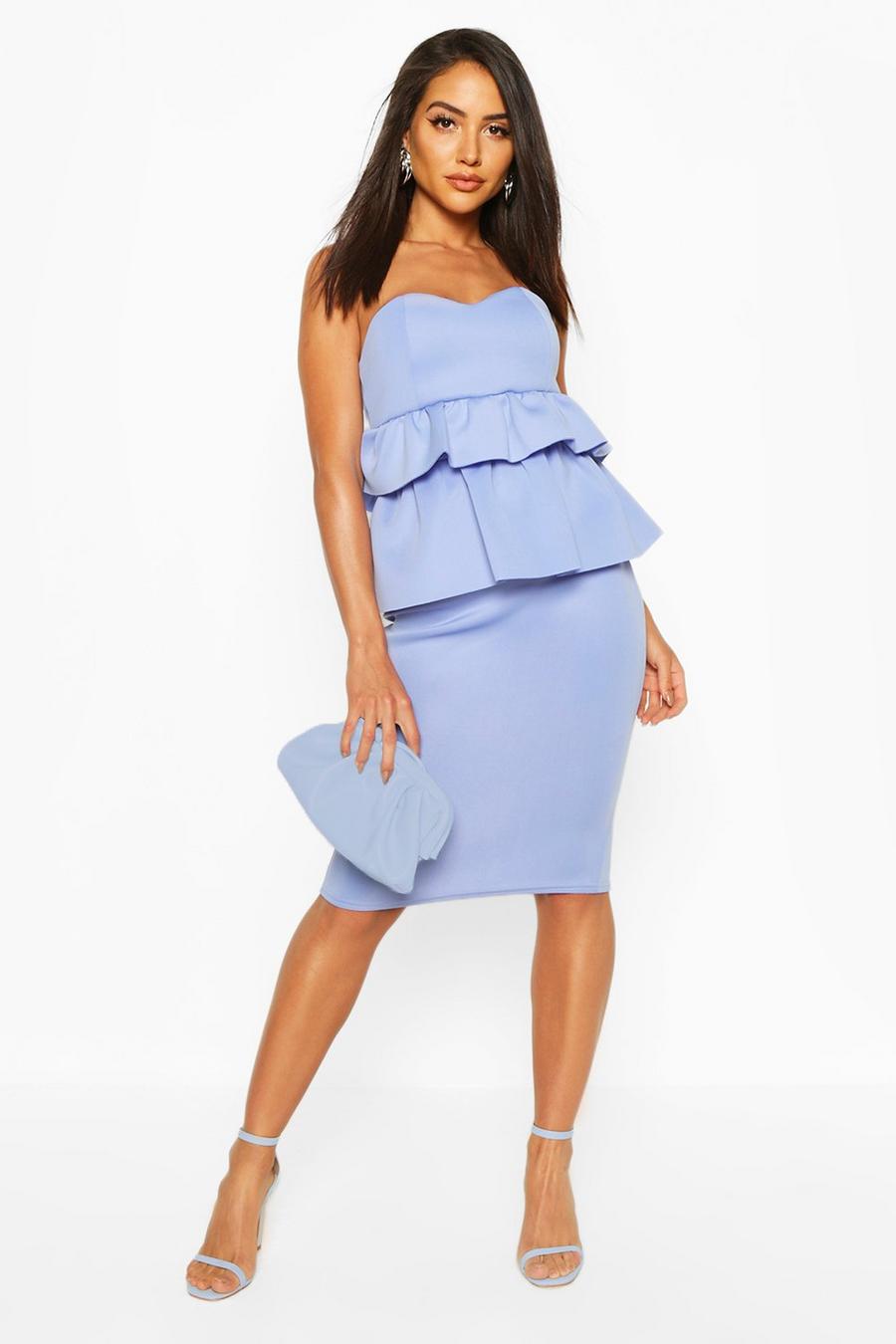 Bandeau Peplum Midi Dress image number 1