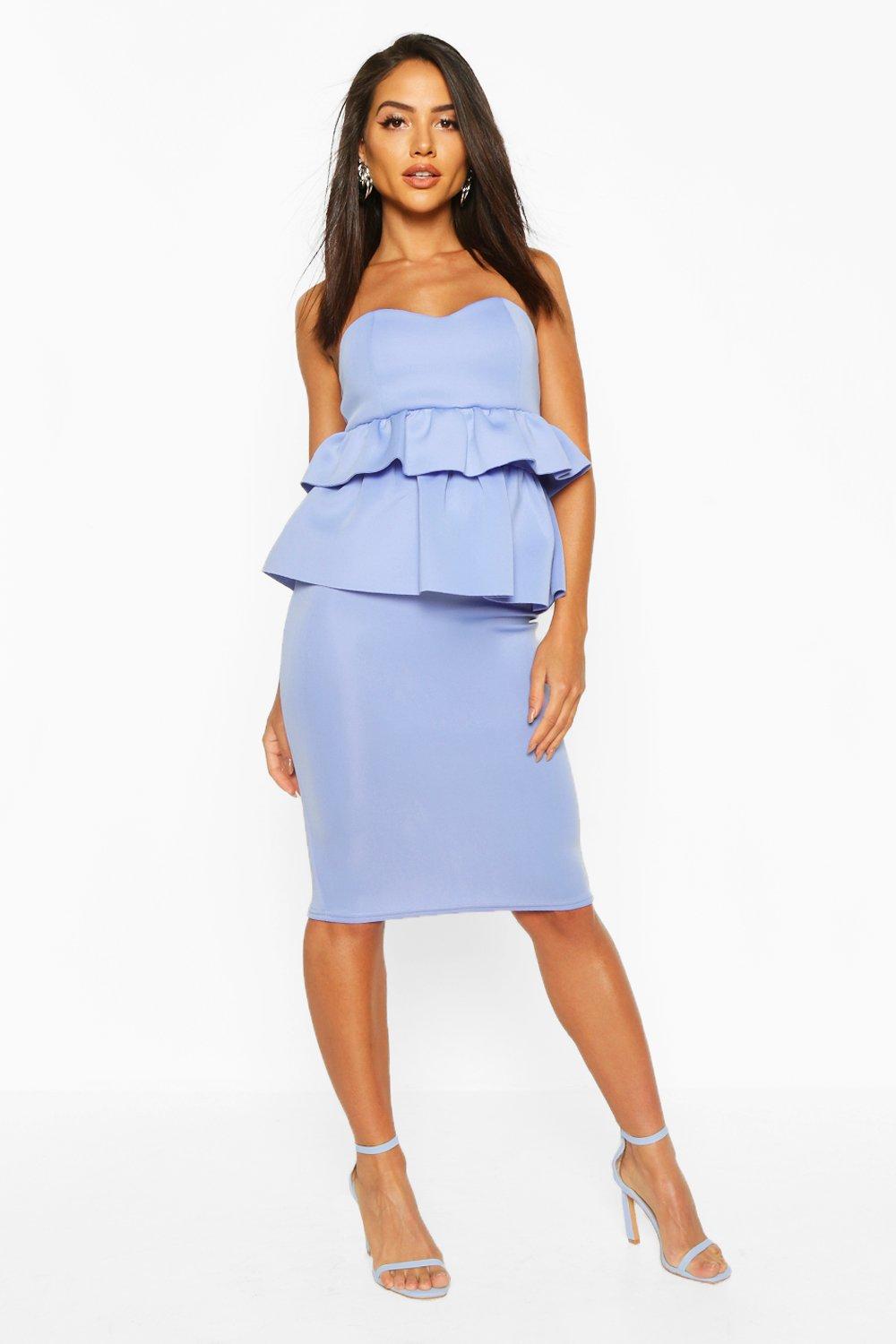 Bandeau clearance peplum dress